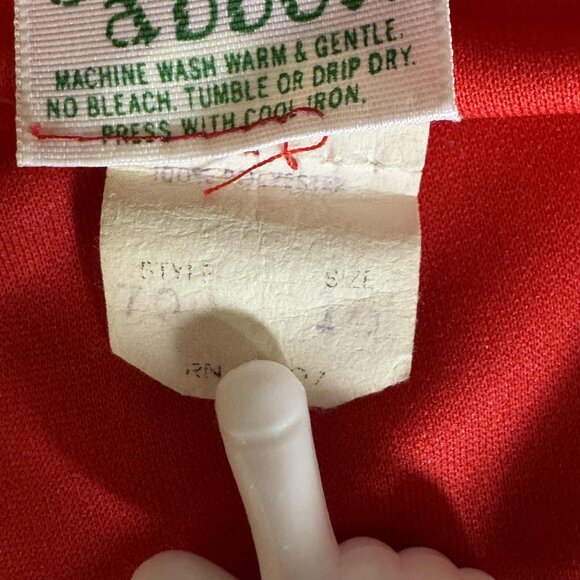 ❤️ Vintage John Abbott Red Long Sleeve Polo Blouse – Size 16 - Picture 5 of 7